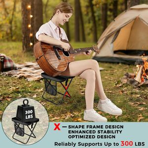 Taburete Plegable Portátil de 16 Pulgadas con Bolsa de Almacenamiento Convertible en Bolso, para Uso con Manos Libres, Soporta 300 Libras, Ideal para Senderismo, Pesca y <span class=keywords><strong>Camping</strong></span> - Product Image 4