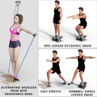 Planche inclinée réglable pour étirements des mollets avec poignée, fitness professionnel, en bois