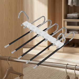 Multifunctional Pant Anti Slip Foam Padded <b>Hangers</b> Closet Organizer Space Saving Magic Clothes <b>Hangers</b> with 2pcs Hooks - Product Image 3