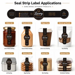 Etiquetas de Seguridad a Prueba de Manipulación Personalizadas para Tapas de Vasos de Café, Etiquetas Impermeables para Entrega de Alimentos con Diseño de Logotipo Personalizado - Product Image 3