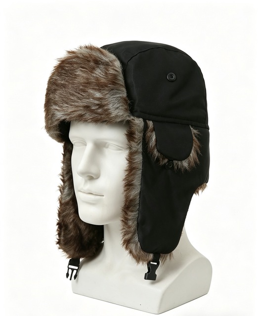 Unisex Winter Trapper Hat Faux Fur Lined Waterproof Windproof Russian Ushanka Ski Cap with Ear Flaps Hat Supplier