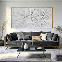 Grande toile abstraite encadrée, toile abstraite texturée 3D, œuvre d'art minimaliste, peinture d'art moderne, décoration murale pour salon