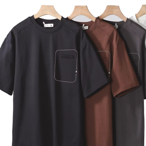 Camiseta de Verano para Hombre, Casual, de Manga Corta, Color Sólido, Corte Regular, Impresión Serigrafiada, Tejido de Poliéster/Algodón, 180 Gramos, Lisa - Product Image 1