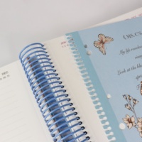 Cuaderno Espiral A4 con Hojas Sueltas y Diseño Floral, Tapa Dura, 100 Hojas, con Laminado UV/Impresión Digital, Personalizable, para Regalo