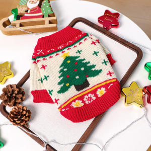 Outono Inverno New Xmas Sweater Festivo Pet Roupas Bonito Filhote De Cachorro Gatinho Casual Moda Verde Árvore de Natal Camisola para Cães - Product Image 1