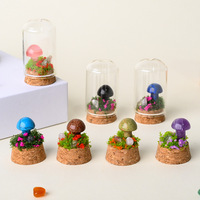 Ornement en cristal naturel sculpté en forme de mini-champignon, spécimen de terrarium, cadeau éducatif scientifique pour enfants, décoration de bureau