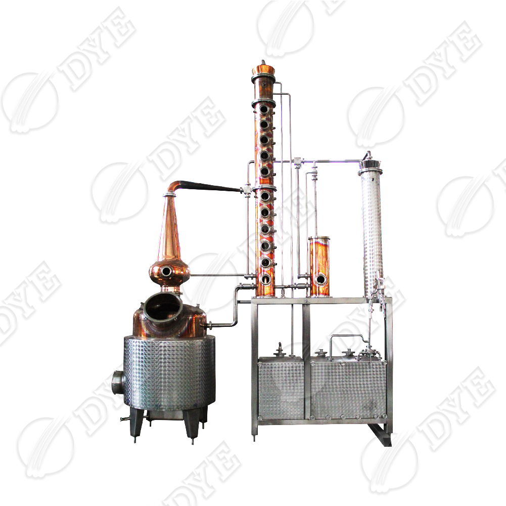 DYE Copper Distillery Equipment 500L Moonshine Alcohol Reflux Column Distiller alcohol distillation factory