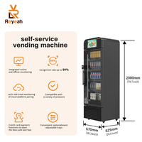 Paiement automatique par carte de crédit commerciale Distributeur automatique visuel Wifi AI Serrure de distributeur automatique de réfrigérateur intelligent avec écran