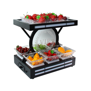 2-Tier LED Lighted Fruit Tray, 6+1 Compartment Luminous <b>Snack</b> Holder for Nightclub & <b>Bar</b> - Product Image 6