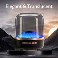 Mini haut-parleur de bureau V7 en verre avec lumière d'ambiance, basses puissantes, haut-parleur sans fil