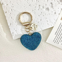 YL crée un pendentif de clé de voiture de vente chaude comme un nouveau cadeau à la mode et réfléchi métal tout diamant coeur de pêche porte-clés