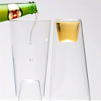 Mode sans plomb 16oz boire de la bière personnalisée/spiritueux tasse en verre bouteilles de boissons sportives en verre tasses en gros