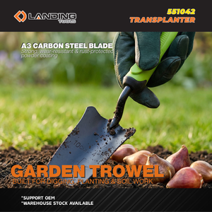 Truelle de jardinage étroite robuste en acier à haute teneur en carbone Landing 551042 avec marquages de profondeur et poignée ergonomique, noir/vert pour - Product Image 2