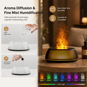 <span class=keywords><strong>Humidificador</strong></span> Eléctrico de Mesa 2026 de 150ml con Llama Aurora, Difusor de Grano de Madera Hueco, Viral en TikTok, Ultrasónico para <span class=keywords><strong>Aceites</strong></span> <span class=keywords><strong>Esenciales</strong></span> - Product Image 2
