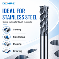 DOHRE Durable HRC45 Fraise à queue carrée en carbure de tungstène à 4 cannelures, taille en pouces, pour routeur CNC, pour le traitement de l'acier
