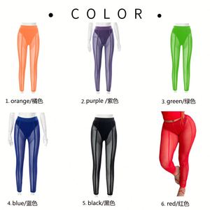 Mono de malla ajustado para mujer 2022, leggings elásticos transparentes - Product Image 3