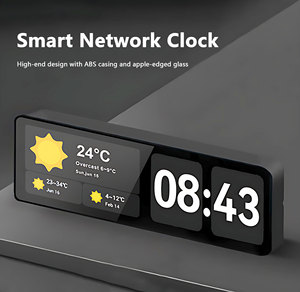 Horloge murale numérique de réseau intelligent haute résolution de 21 pouces avec mode d'affichage double de l'heure météo - Product Image 3