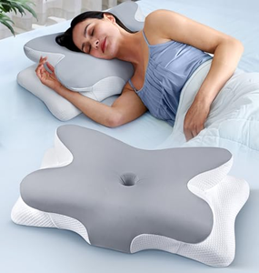 Oreiller ergonomique thérapeutique ajustable en mousse à mémoire de forme 100% gel, contour de lit en forme de vague pour le sommeil et le soutien cervical - Product Image 1