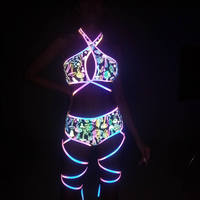 Tissu réfléchissant irisé lumineux à imprimé champignons, haute visibilité nocturne, sécurité extérieure, festival, polyester élastique imperméable