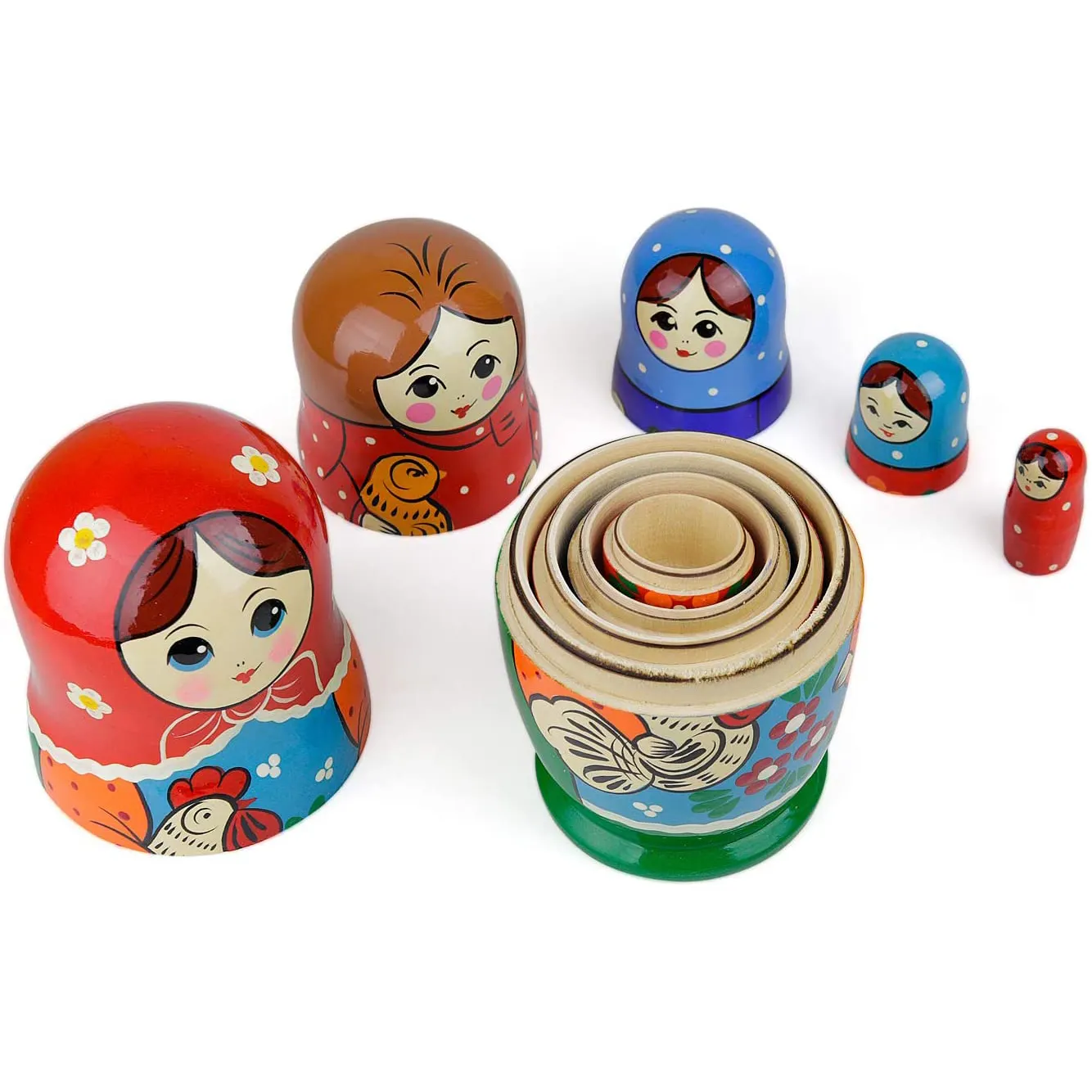 Popolare E Carino Apprendimento Precoce Carriera Finta matryoshka tradizionale commercio all'ingrosso bambole russe nidificazione