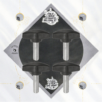 Poignées de meubles industrielles pour villa, lot de 4, M8 x 25 mm, filetage mâle standard, plastique noir, pour armoire, commode, tiroir