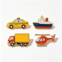 Épingles personnalisées |   Épinglette en émail sur le thème du transport (camion, bateau, hélicoptère, voiture), émail, un favori tendance
