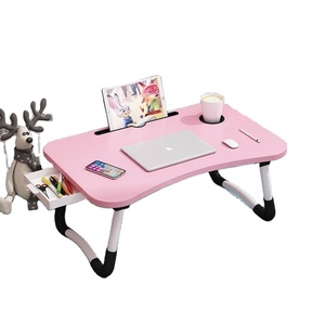 Escritorio Plegable de Madera <span class=keywords><strong>para</strong></span> Computadora, con Patas Metálicas, Mesa Plegable <span class=keywords><strong>para</strong></span> Laptop <span class=keywords><strong>para</strong></span> Cama con Portavasos, Gran Venta - Product Image 2