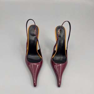 Elegantes Sandalias de Tacón de Aguja con Brillo de Charol para Mujer, Punta Fina, Forro de PU Delgado, Correa con Hebilla, Zapatos de Novia a la Moda - Product Image 3