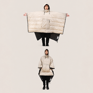 Poncho/<span class=keywords><strong>Sac</strong></span> <span class=keywords><strong>de</strong></span> <span class=keywords><strong>couchage</strong></span> multifonctionnel en nylon respirant et coupe-vent, style enveloppe, rembourré <span class=keywords><strong>de</strong></span> duvet, pour temps froid - Product Image 4