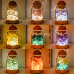 Nuovo stile per <span class=keywords><strong>la</strong></span> casa di lusso aromaterapia naturale di cristallo di <span class=keywords><strong>pietra</strong></span> deodorante essenziale ametista regalo Set con luce notturna - Product Image 1