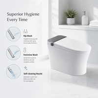 Toilette en céramique entièrement automatique avec capteur infrarouge, chauffage instantané, bidet à siphon super-vortex, installation au sol