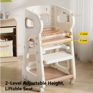 Silla <span class=keywords><strong>de</strong></span> Crecimiento para Niños <span class=keywords><strong>de</strong></span> HDPE, 2 Niveles Ajustables, Silla <span class=keywords><strong>de</strong></span> Comedor y Estudio para Bebés con Cinturón <span class=keywords><strong>de</strong></span> Seguridad y Ruedas Giratorias, para Niños <span class=keywords><strong>de</strong></span> 6 <span class=keywords><strong>Meses</strong></span> <span class=keywords><strong>a</strong></span> 12 <span class=keywords><strong>A</strong></span>ños - Product Image 4