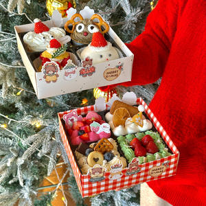 Bán buôn món tráng miệng Mousse bánh trái cây Cookies Đóng gói hộp độc lập 4 lưới dùng một lần trong suốt nắp món tráng miệng hiển thị hộp giấy - Product Image 5