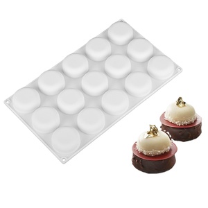 Venta caliente 15 Cavidad <span class=keywords><strong>Mini</strong></span> Ronda Mousse Pan Antiadherente Reutilizable Molde de pastel de silicona <span class=keywords><strong>para</strong></span> hornear - Product Image 1