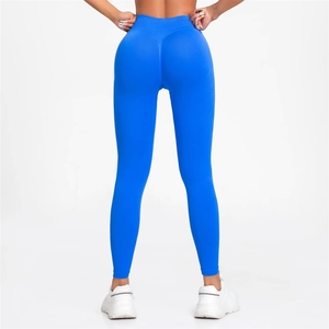 Leggings Deportivos Sin Costuras con Logotipo Personalizado, Pantalones de Yoga Acanalados para Mujer, Ropa de Gimnasio, Fitness, Running, Scrunch <span class=keywords><strong>Bum</strong></span> Tights - Product Image 3