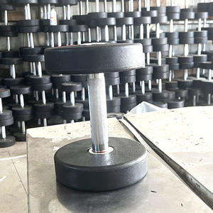 Haltère en fonte avec revêtement en caoutchouc noir uréthane, poids libres durables, <span class=keywords><strong>musculation</strong></span>, exercice, design de marteau fixe - Product Image 2