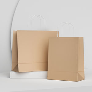 Bolsa de Papel Kraft Marrón Ecológica de Primera Calidad, Resistente, Recubierta, para Comida para Llevar, Estilo Clásico con Logotipo Personalizado - Venta al por Mayor - Product Image 1
