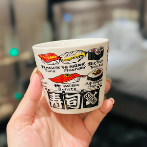 180ml stile giapponese tazza di tè Sushi Yunomi tazza in ceramica <span class=keywords><strong>stampato</strong></span> Sushi e nomi di pesce senza mani tazza in ceramica - Product Image 4