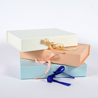 Boîte cadeau magnétique personnalisée de luxe, emballage haut de gamme pour la publicité, avec grand logo imprimé, boîte en carton rigide pliable