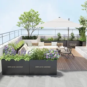 Fioriera Moderna <span class=keywords><strong>da</strong></span> 48 Pollici in Acciaio Zincato/Acciaio Inossidabile per Uso Esterno/Interno, Ideale per <span class=keywords><strong>Fiori</strong></span> <span class=keywords><strong>e</strong></span> <span class=keywords><strong>Piante</strong></span> su Balconi/Cortili - Product Image 4