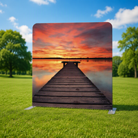 Support d'affichage en aluminium avec impression personnalisée de paysage tropical, toile tendue pour l'affichage en salon professionnel et la décoration visuelle intérieure