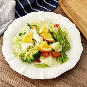 Assiettes en céramique blanches en forme de fleur, en gros, pas chères, élégantes, pour restaurants, hôtels, ensembles d'assiettes à salade. - Product Image 2