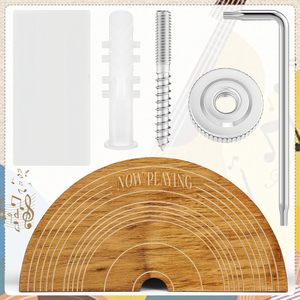 Wooden Vinyl Record Display Rack Wall Mounted Natural Wood Storage <b>Stand</b> For <b>Cd</b> Rack Rustic Design - Product Image 1