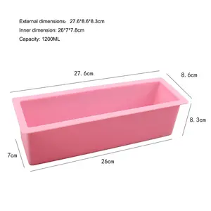 木製ボックス付きシリコンケーキ型長方形石鹸型