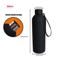 Flacon à vide isolé en acier inoxydable de 500ml avec logo personnalisé portable Infuseur de fruits Bouteille d'eau avec poignée en corde