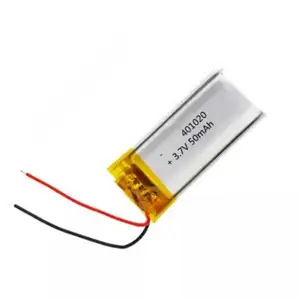 זול מחיר 401020 3.7v lipo ליתיום פולימר נטענת 50mah סוללה עם PCB PCM חוט מחבר