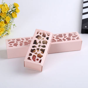 Bán Buôn Hộp Macaron Các Tông Mở Trượt Ra Sang Trọng Màu Đen Hộp Ngăn Kéo Macarons Giấy Nghệ Thuật Có Cửa Sổ - Product Image 1