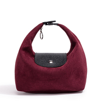 Sac Hobo en Daim Souple pour Femme, Sac à Main Vintage à Bandoulière avec Rabat en Cuir et Fermeture Éclair, Sac Décontracté à Porter sous le Bras, Sac Fourre-tout pour le Déjeuner, Vente en Gros