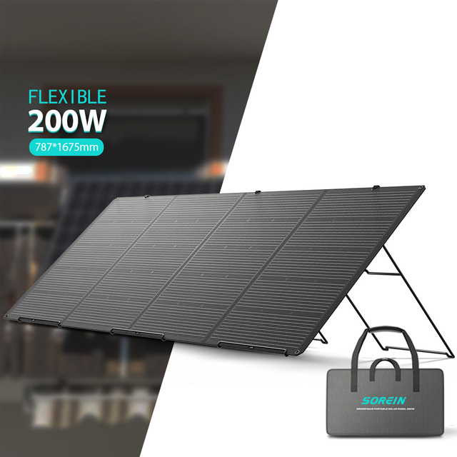 Sorein 200w Foldable Solar Panel 24v 100W Flexible Solar Panel Camping Portable Solar Panels