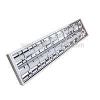 Éclairage de bureau, grille lumineuse, 4 pieds, double tube, encastré, grille, lampe 40w, T5 T8, grille lumineuse à LED, luminaire 2x36w pour hôpital